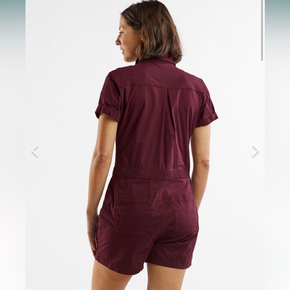 Title Nine Rosie Utility Short Romper - Wailea Camo, Dusty Olive, Size XL - Picture 8 of 10